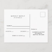 Rustic Neutral Earthy Boho Pampas Grass RSVP Uitnodiging Briefkaart (Achterkant)
