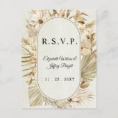 Rustic Neutral Earthy Boho Pampas Grass RSVP Uitnodiging Briefkaart (Voorkant)