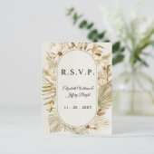 Rustic Neutral Earthy Boho Pampas Grass RSVP Uitnodiging Briefkaart (Staand voorkant)