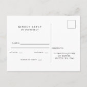Rustic Neutral Earthy Boho Pampas Grass RSVP Uitnodiging Briefkaart (Achterkant)