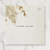 Rustic Neutral Earthy Boho Pampas Grass Wedding Bedankjes Labels (Achterkant)