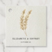 Rustic Neutral Earthy Boho Pampas Grass Wedding Bedankjes Labels (Voorkant)