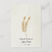 Rustic Neutral Earthy Boho Pampas Grass Wedding Informatiekaartje (Achterkant)