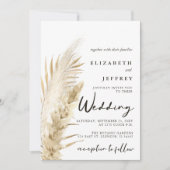Rustic Neutral Earthy Boho Pampas Grass Wedding Kaart (Voorkant)