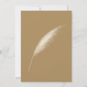 Rustic Neutral Earthy Boho Pampas Grass Wedding Kaart (Achterkant)
