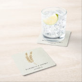 Rustic Neutral Earthy Boho Pampas Grass Wedding Kartonnen Onderzetters (Insitu)