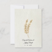 Rustic Neutral Earthy Boho Pampas Grass Wedding RSVP Kaartje (Achterkant)