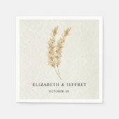 Rustic Neutral Earthy Boho Pampas Grass Wedding Servet (Voorkant)