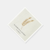 Rustic Neutral Earthy Boho Pampas Grass Wedding Servet (Hoek)