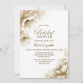 Rustic Neutral Floral Bridal Shower Kaart (Voorkant)