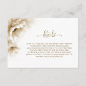 Rustic Neutral Floral Wedding Details Informatiekaartje (Voorkant)