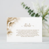 Rustic Neutral Floral Wedding Details Informatiekaartje (Staand voorkant)
