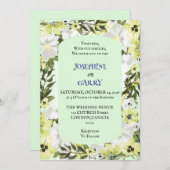Rustic Neutral Floral Wedding Invitation Kaart (Voorkant / Achterkant)