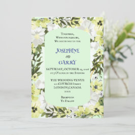Rustic Neutral Floral Wedding Invitation Kaart