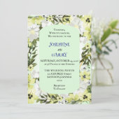 Rustic Neutral Floral Wedding Invitation Kaart (Staand voorkant)