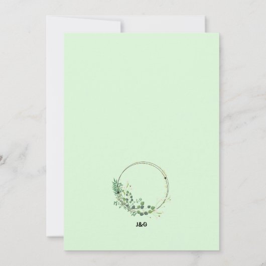 Rustic Neutral Floral Wedding Invitation Kaart (Achterkant)