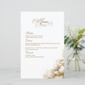 Rustic Neutral Floral Wedding Menu (Staand voorkant)