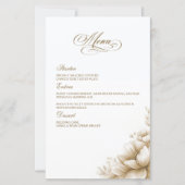 Rustic Neutral Floral Wedding Menu (Voorkant)