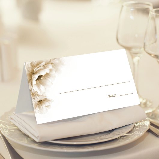Rustic Neutral Floral Wedding Place Card Plaatskaartje