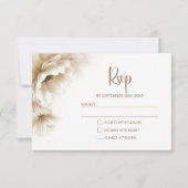 Rustic Neutral Floral Wedding RSVP Kaartje (Voorkant)