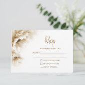 Rustic Neutral Floral Wedding RSVP Kaartje (Staand voorkant)