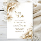 Rustic Neutral Floral Wedding Save the Date