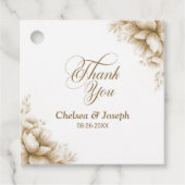 Rustic Neutral Floral Wedding Thank You Bedankjes Labels (Voorkant)