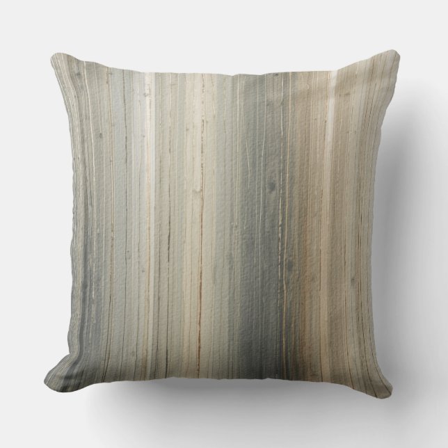Rustic Neutral Gray Brown Abstract Stripe Kussen (Voorkant)