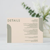 Rustic Neutral Green Arched Modern Wedding Informatiekaartje (Staand voorkant)