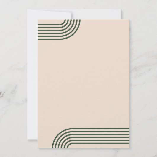 Rustic Neutral Green Arched Modern Wedding Kaart (Achterkant)
