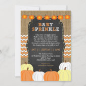 Rustic Neutral Pumpkin baby sprinkle uitnodiging (Voorkant)