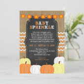 Rustic Neutral Pumpkin baby sprinkle uitnodiging (Staand voorkant)