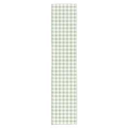 Rustic Neutral Sage Gingham Buffalo Pset Korte Tafelloper