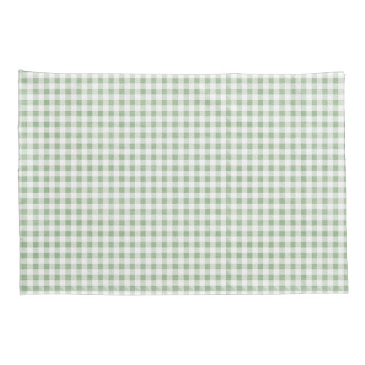 Rustic Neutral Sage Gingham Buffalo Pset Kussensloop (Achterkant-Rechts)