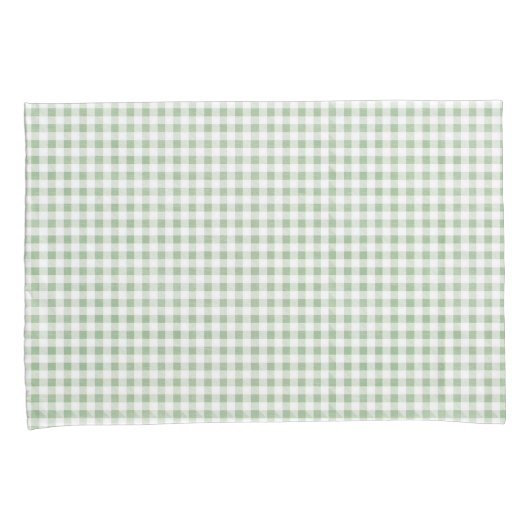 Rustic Neutral Sage Gingham Buffalo Pset Kussensloop (Voorkant-Rechts)