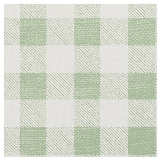Rustic Neutral Sage Gingham Buffalo Pset Stof (Close Up)