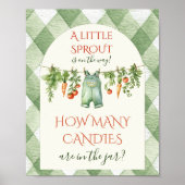 Rustic Neutral Sprout Baby Shower Candies Game Poster (Voorkant)