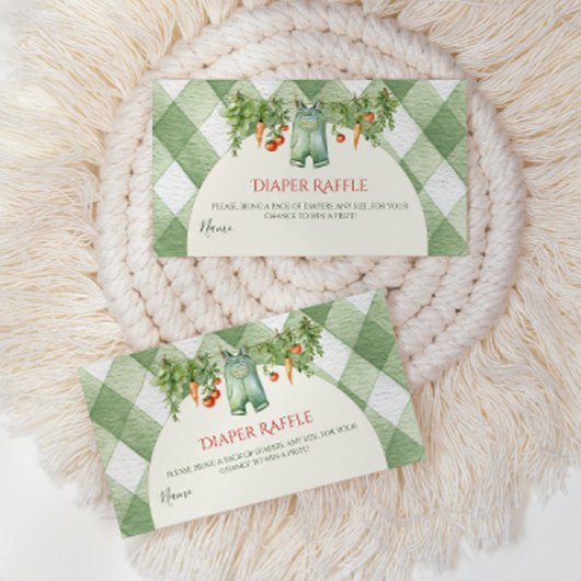 Rustic Neutral Sprout Baby Shower Diaper Raffle Informatiekaartje