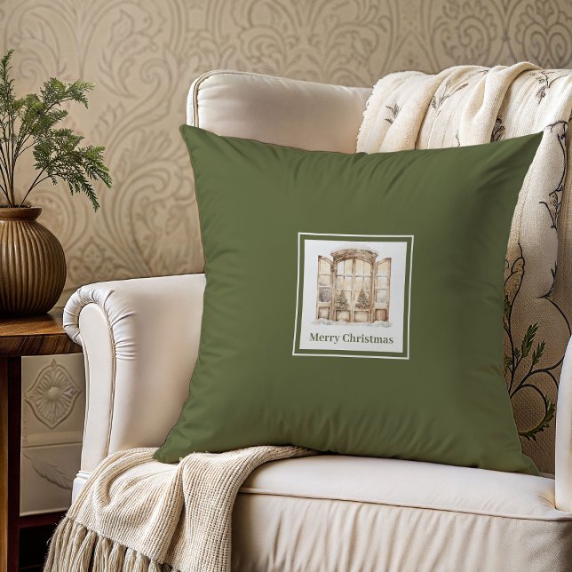 Rustic neutral tones family name Christmas gift   Kussen (Rustic neutral tones family name Christmas gift pillow

)