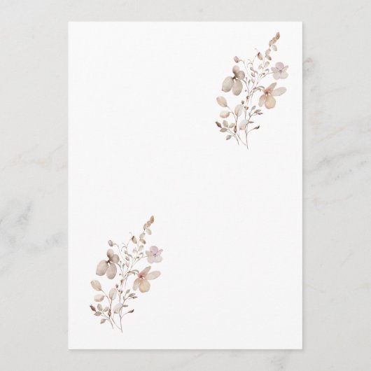 Rustic Neutral Wedding Menu Design (Achterkant)