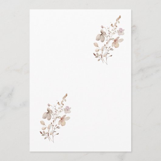 Rustic Neutral Wedding Program Programmakaart (Achterkant)