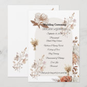 Rustic Neutral Wedding Program Programmakaart (Voorkant / Achterkant)