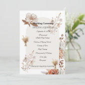 Rustic Neutral Wedding Program Programmakaart (Staand voorkant)