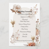 Rustic Neutral Wedding Program Programmakaart (Voorkant)