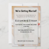 Rustic Neutral White Rose Burlap Mason Jar Wedding Kaart (Voorkant)