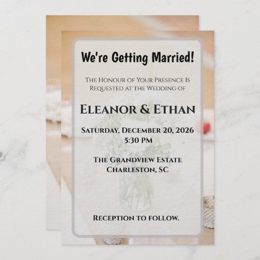 Rustic Neutral White Rose Burlap Mason Jar Wedding Kaart (Voorkant / Achterkant)