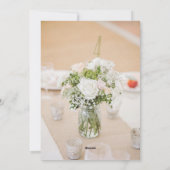 Rustic Neutral White Rose Burlap Mason Jar Wedding Kaart (Achterkant)