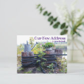 Rustic New Address Announcement Rope Watering Can Briefkaart (Staand voorkant)
