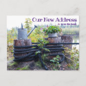 Rustic New Address Announcement Rope Watering Can Briefkaart (Voorkant)