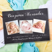 Rustic New Baby Chalkboard 3 Fotogeboorte Aankondiging